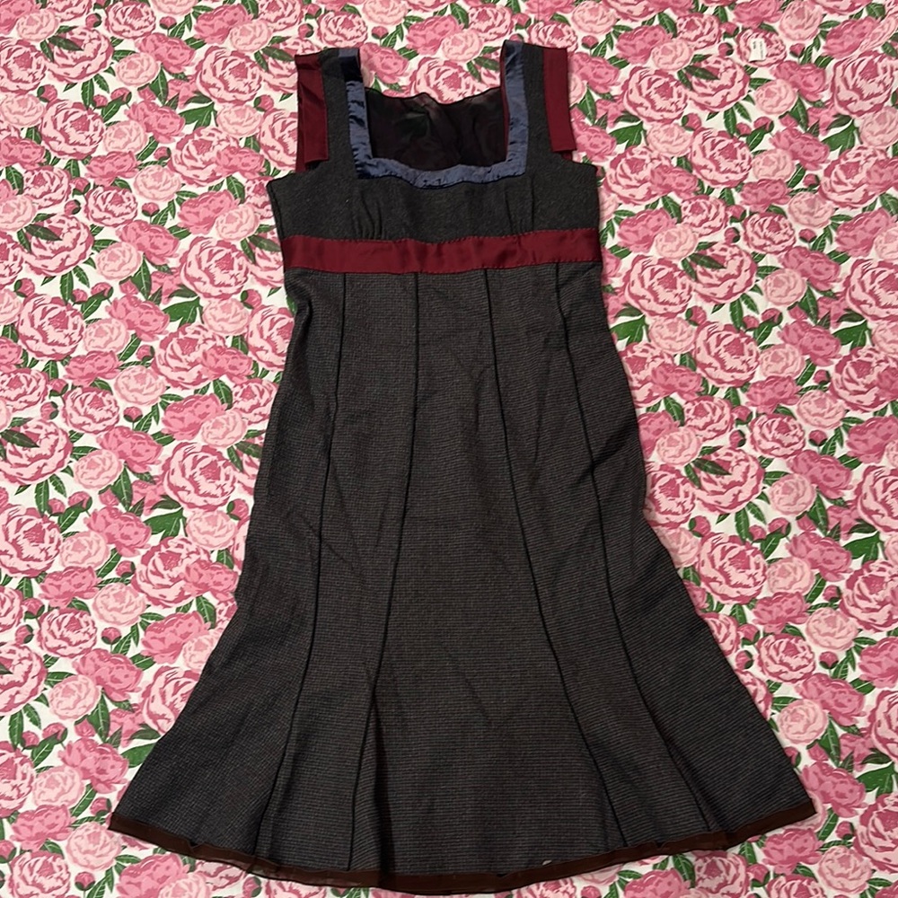 Elegant Black and Burgundy Dress